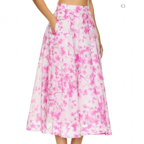 Bardot Dresses & Skirts - NEW Revolve + Bardot Mirabella Midi Pink Floral Skirt Size XS
